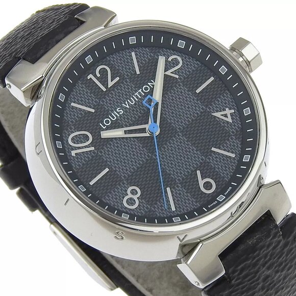 LOUIS VUITTON Tambour GM Watches QA073 blackDial Stainless Steel/Monogram ... - Picture 9 of 16